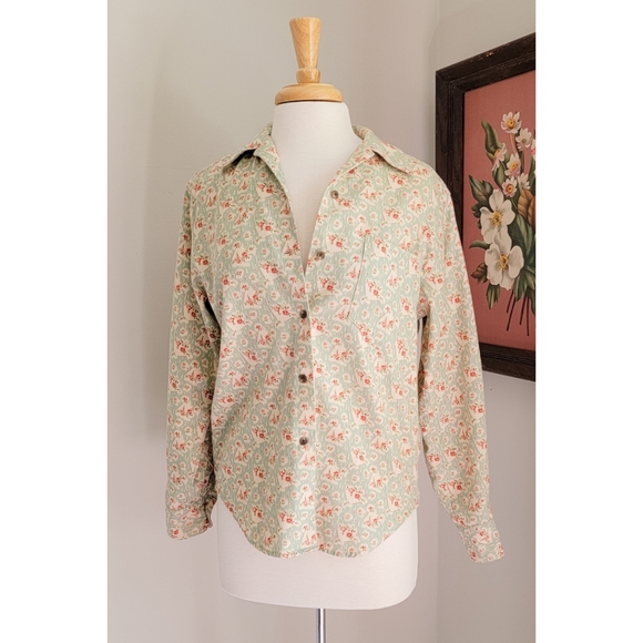 80s Ralph Lauren Floral 1980s Vintage Cotton Flannel Long Sleeve Button Down Top - Picture 8 of 14